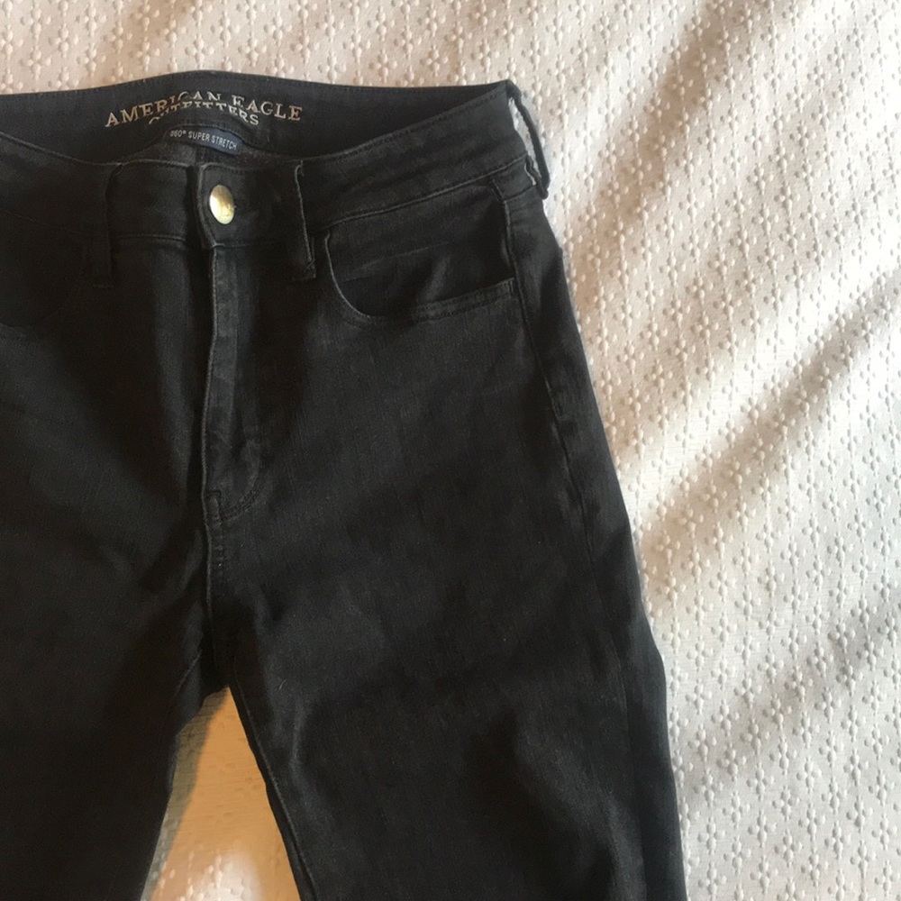 Black American Eagle Stretch High-Rise Jeggings